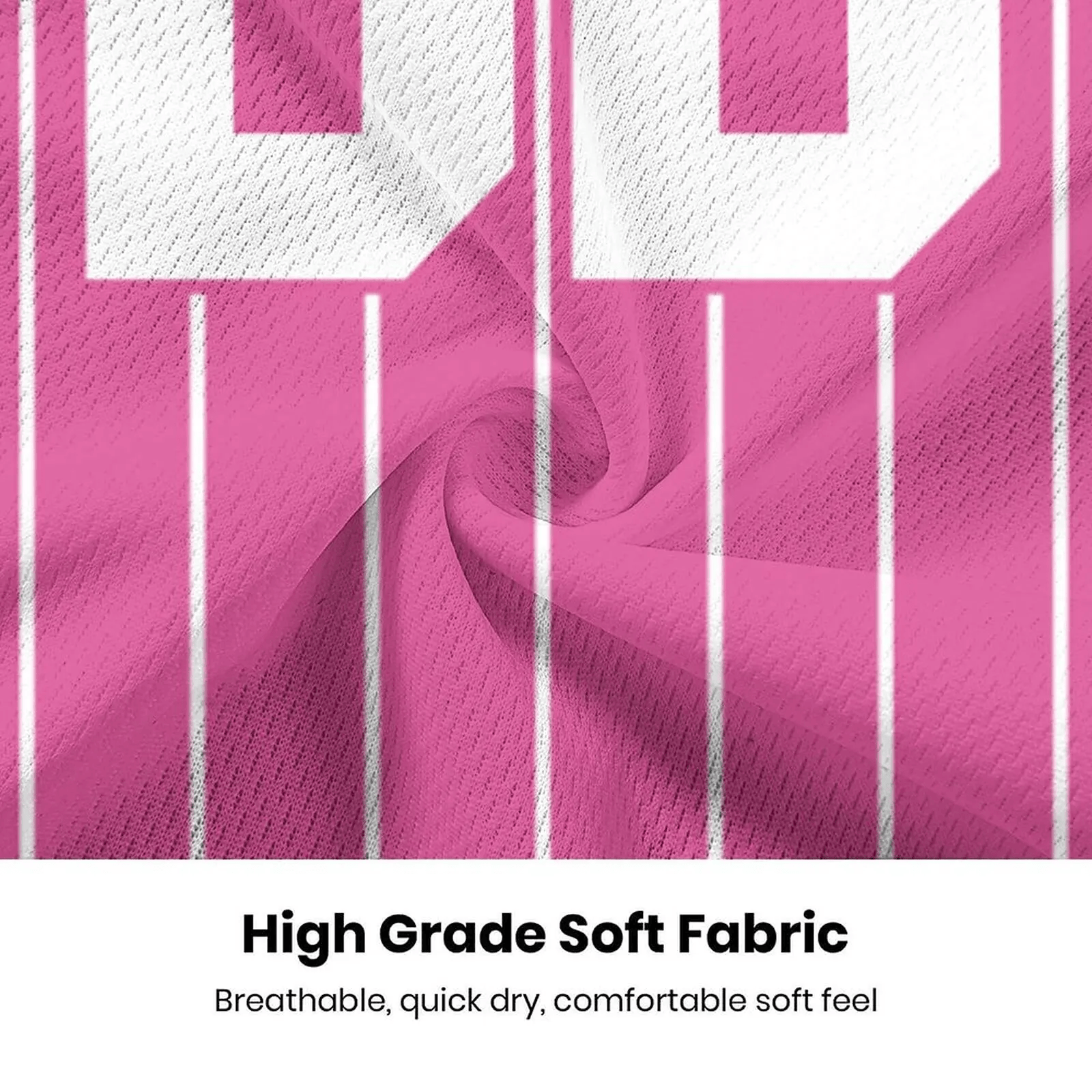 Unisex Pink & White Baseball Jersey – Custom Name & Number - Image 3