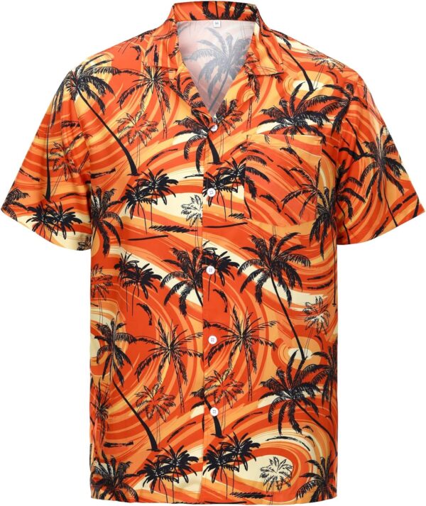 Men's Short-Sleeve Hawaiian Shirt - Orange Tropical