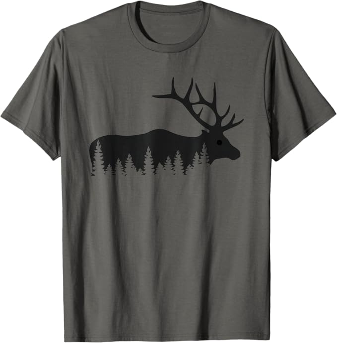 Elk Forest Silhouette T-Shirt - Image 1